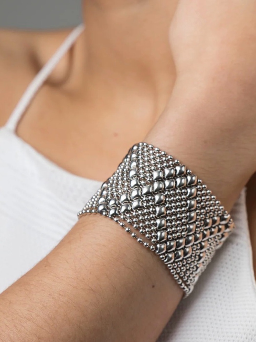 Authentic SG Liquid Metal by Sergio Gutierrez Mesh Cuff Bracelet